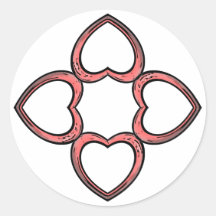 Fleur de coeur de Valentine - autocollants
