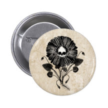 Fleur de crâne badge