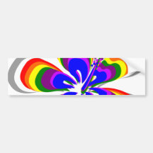 Fleur de ketmie d'arc-en-ciel autocollant pour voiture