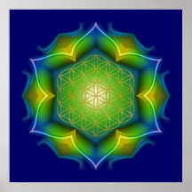 FLEUR DE LA VIE/de DES Lebens - mandala V de Blume Posters