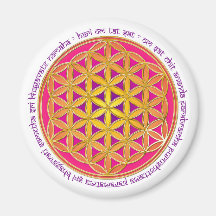 Fleur de la vie/d'incantation de Moola Aimant Pour Réfrigérateur