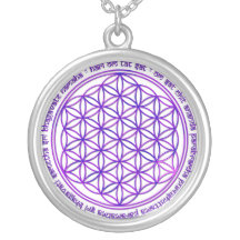 Fleur de la vie - incantation de Moola - violette Pendentif