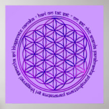 Fleur de la vie - incantation de Moola - violette Poster