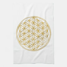FLEUR DE LA VIE - or Serviette Éponge