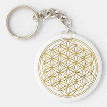 FLEUR DE LA VIE - or Porte-clefs