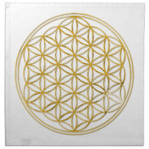 FLEUR DE LA VIE - or Serviette En Tissu