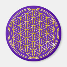 Fleur de la vie | petit violet magnets pour réfrigérateur