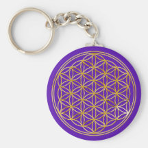 Fleur de la vie | petit violet porte-clefs