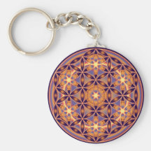 Fleur de la vie - style 02 de bouton porte-clés