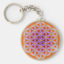 Fleur de la vie - style 04 de bouton porte-clef