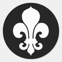 Fleur De Lis Adhésifs Ronds