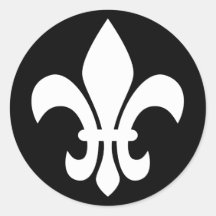 Fleur de Lis Autocollants Ronds