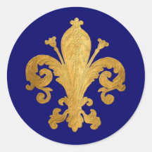 Fleur-De-lis Autocollants Ronds