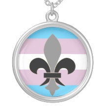 Fleur de lis bleu, rose, blanc pendentifs