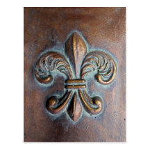Fleur De Lis, Cuivre-Regard âgé imprimé Cartes Postales