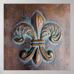 Fleur De Lis, Cuivre-Regard âgé imprimé Posters