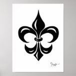 Fleur de Lis dans le noir Posters