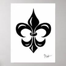 Fleur de Lis dans le noir Posters