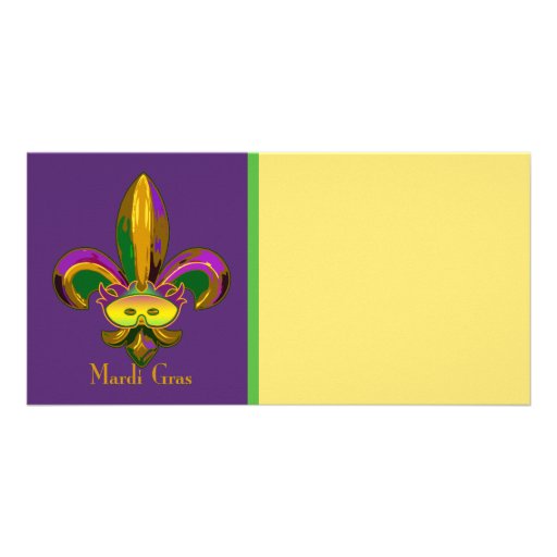 Fleur de lis Mask Cartes De Vœux Avec Photo