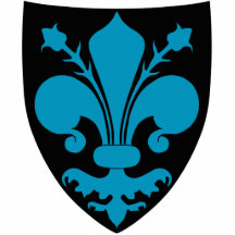 Fleur de lis médiéval élégant dans le bleu découpage en acrylique