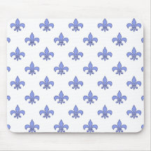 Fleur-De-lis motif bleu Mousepad Tapis De Souris