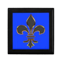 Fleur-De-lis noir équilibré en or Boîtes À Bijoux