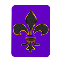 Fleur-De-lis noir équilibré en or Magnet En Vinyle