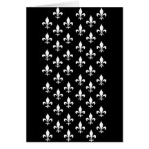 Fleur de Lis Pattern noir et blanc Carte