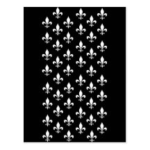 Fleur de Lis Pattern noir et blanc Cartes Postales