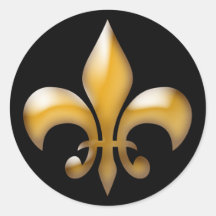 Fleur de Lis Stickers en noir et or Autocollants