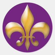 Fleur de Lis Stickers en pourpre et or Autocollant