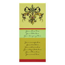 Fleur de lis Xmas Carte Double Customisable