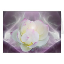 Fleur de lotus blanc cartes de vœux
