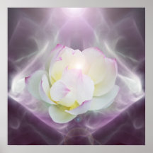 Fleur de lotus blanc dans le cristal posters