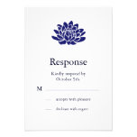 Fleur de Lotus bleu de saphir RSVP Cartons D'invitation Personnalisés
