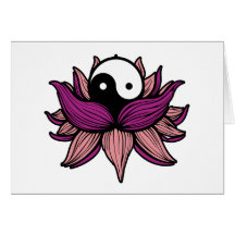Fleur de Lotus et Yin Yang Cartes De Vœux