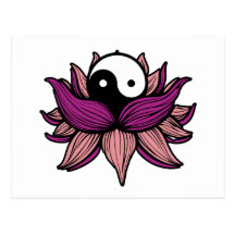 Fleur de Lotus et Yin Yang Cartes Postales