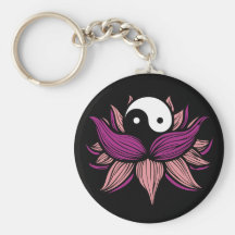 Fleur de Lotus et Yin Yang Porte-clefs