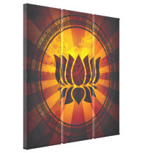 Fleur de Lotus vintage Impression Sur Toile
