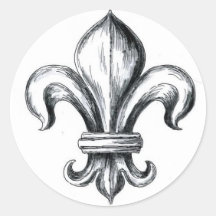 fleur de lys adhésifs ronds