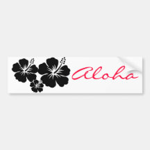 Fleur de noir aloha autocollant pour voiture