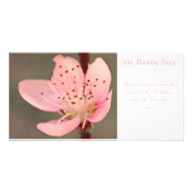 Fleur de pêche - invitation de fête d'anniversaire photocartes