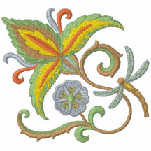 Fleur et libellule Jacobean