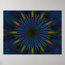 Fleur étrangère évasée bleue saisissante posters