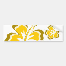 Fleur jaune de ketmie autocollants pour voiture
