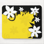 Fleur jaune et noire Mousepad Tapis De Souris