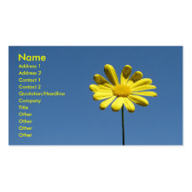 Fleur jaune simple cartes de visite personnelles