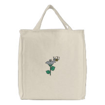 Fleur mignonne et abeille heureuse Fourre-tout Sacs En Toile