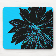 Fleur noire tapis de souris