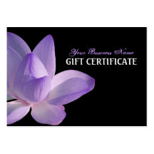 Fleur pourpre de Lotus sur le certificat-prime noi Cartes De Visite Personnelles